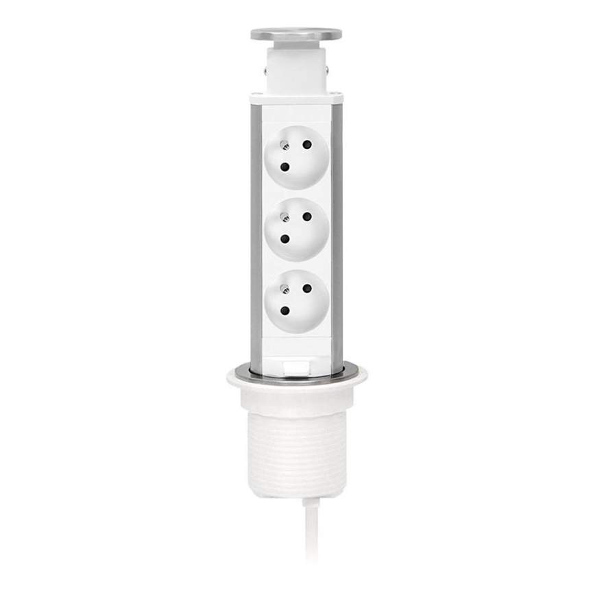 Colonna prese collegabile per il piano della scrivania 3x230V