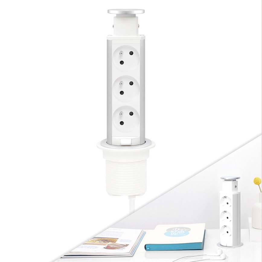 Colonna prese collegabile per il piano della scrivania 3x230V