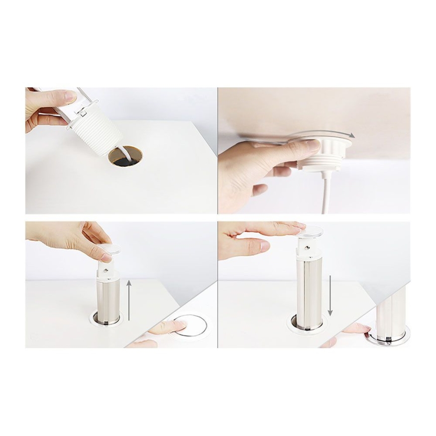 Colonna prese da montare sul piano della scrivania 2x230V + USB-A + USB-C