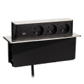 Colonna prese per piano della scrivania 3x230V + USB-A + USB-C