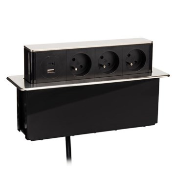 Colonna prese per piano della scrivania 3x230V + USB-A + USB-C