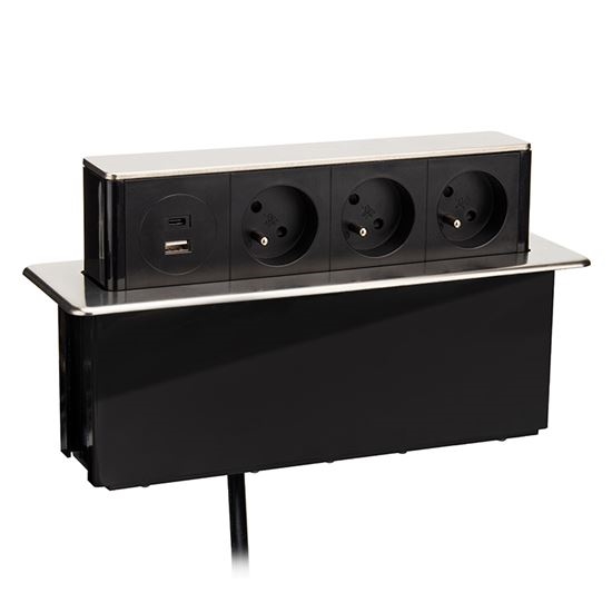 Colonna prese per piano della scrivania 3x230V + USB-A + USB-C