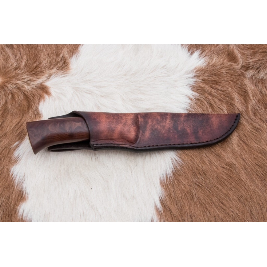 Coltello da caccia in damasco 12,4 cm Betulla/corna di renna