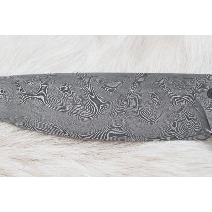 Coltello da caccia in damasco 12 cm cenere/corno di cervo