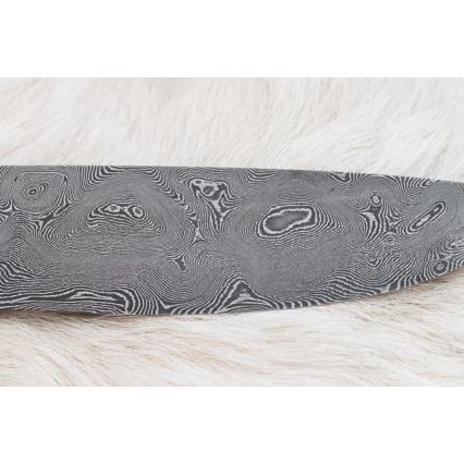 Coltello da caccia in damasco 12 cm cenere/corno di cervo