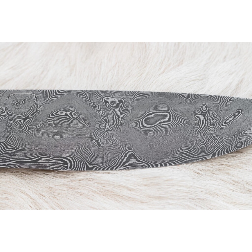 Coltello da caccia in damasco 12 cm cenere/corno di cervo