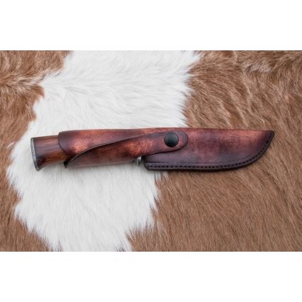 Coltello da caccia in damasco 13,8 cm ironwood/osso di bufalo