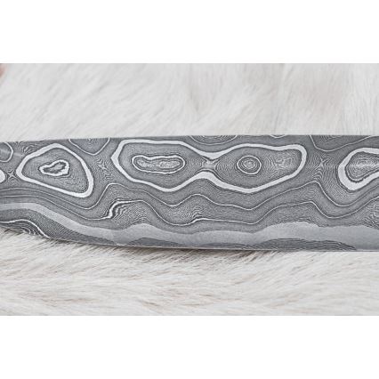 Coltello da caccia in damasco 13,8 cm ironwood/osso di bufalo