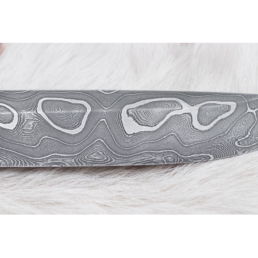 Coltello da caccia in damasco 13,8 cm ironwood/osso di bufalo