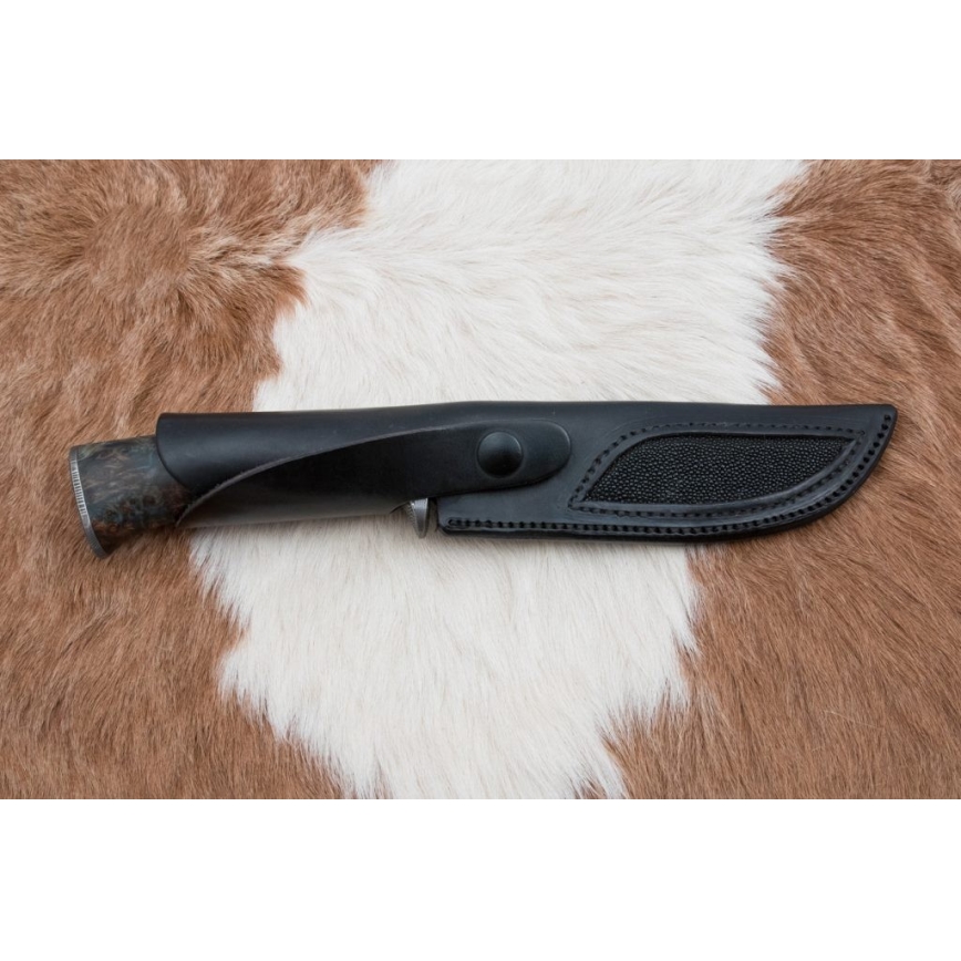 Coltello da caccia in damasco 14,5 cm ontano/serpentinite