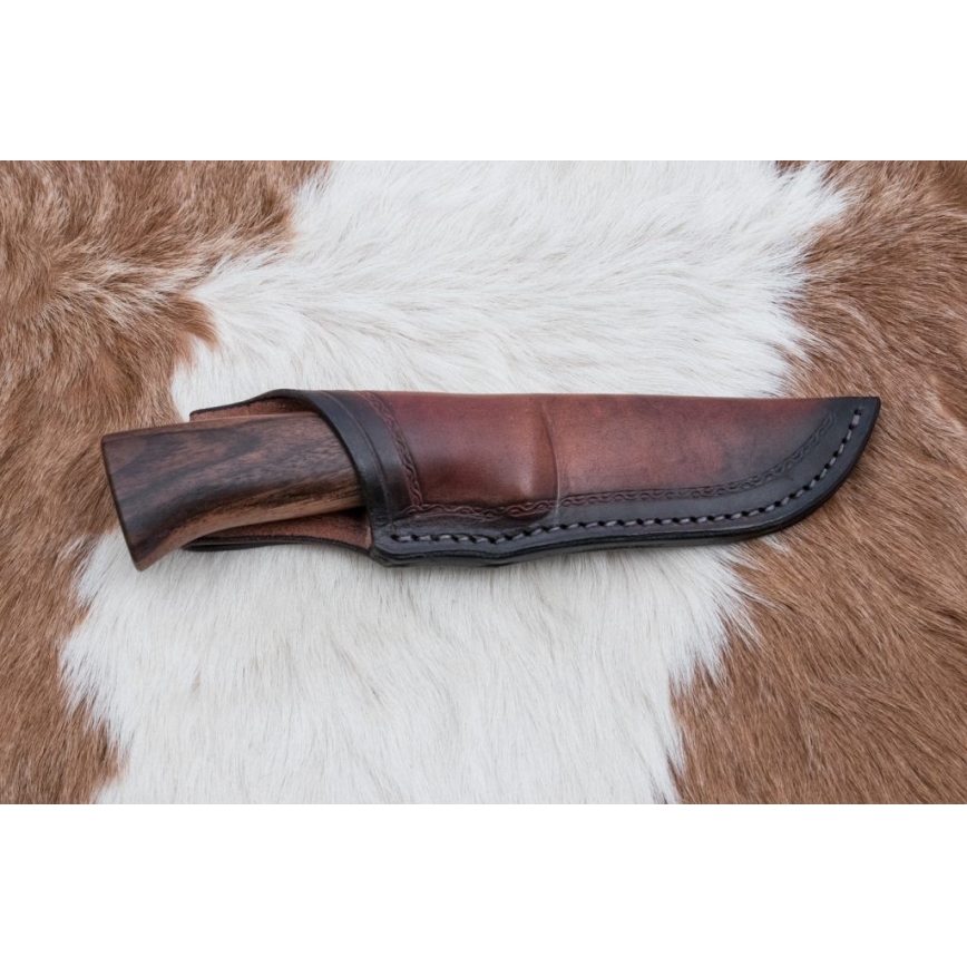 Coltello da caccia in damasco 9,7 cm noce/maple