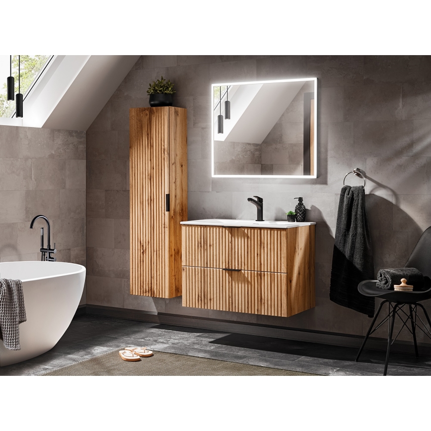 COMAD ADEL OAK 82-80-B-2S - Mobile sottolavabo da bagno ADEL 57x80,2 cm rovere
