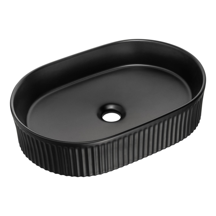 COMAD BEYOND 5 BLACK ( E-6564 ) - Lavandino da appoggio BEYOND 48x32,5 cm ceramiche/opaco nero