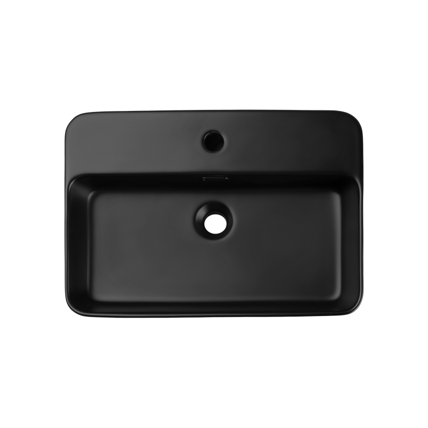 COMAD TRUST 2 BLACK ( E-6282 ) - Lavandino da appoggio TRUST 55x38 cm ceramiche/opaco nero