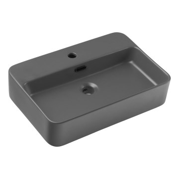 COMAD TRUST 2 MATT DARK GREY ( E-6282 ) - Lavandino da appoggio TRUST 55x38 cm ceramiche/opaco grigio