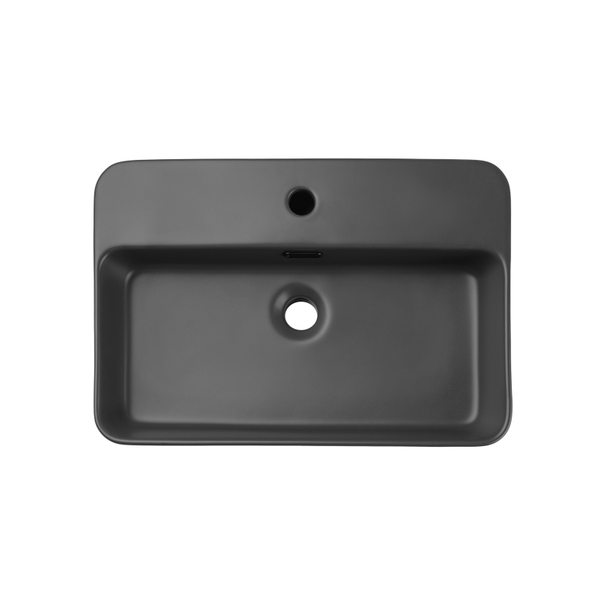 COMAD TRUST 2 MATT DARK GREY ( E-6282 ) - Lavandino da appoggio TRUST 55x38 cm ceramiche/opaco grigio