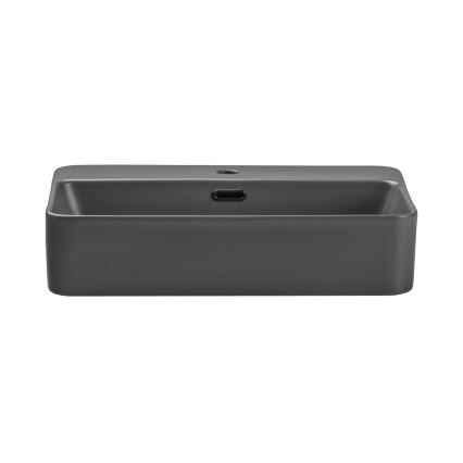 COMAD TRUST 2 MATT DARK GREY ( E-6282 ) - Lavandino da appoggio TRUST 55x38 cm ceramiche/opaco grigio