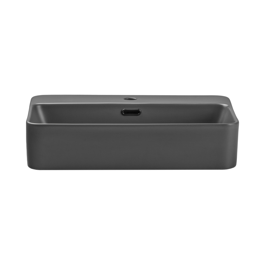 COMAD TRUST 2 MATT DARK GREY ( E-6282 ) - Lavandino da appoggio TRUST 55x38 cm ceramiche/opaco grigio