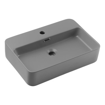COMAD TRUST 2 MATT LIGHT GREY ( E-6282 ) - Lavandino da appoggio TRUST 55x38 cm ceramiche/opaco grigio