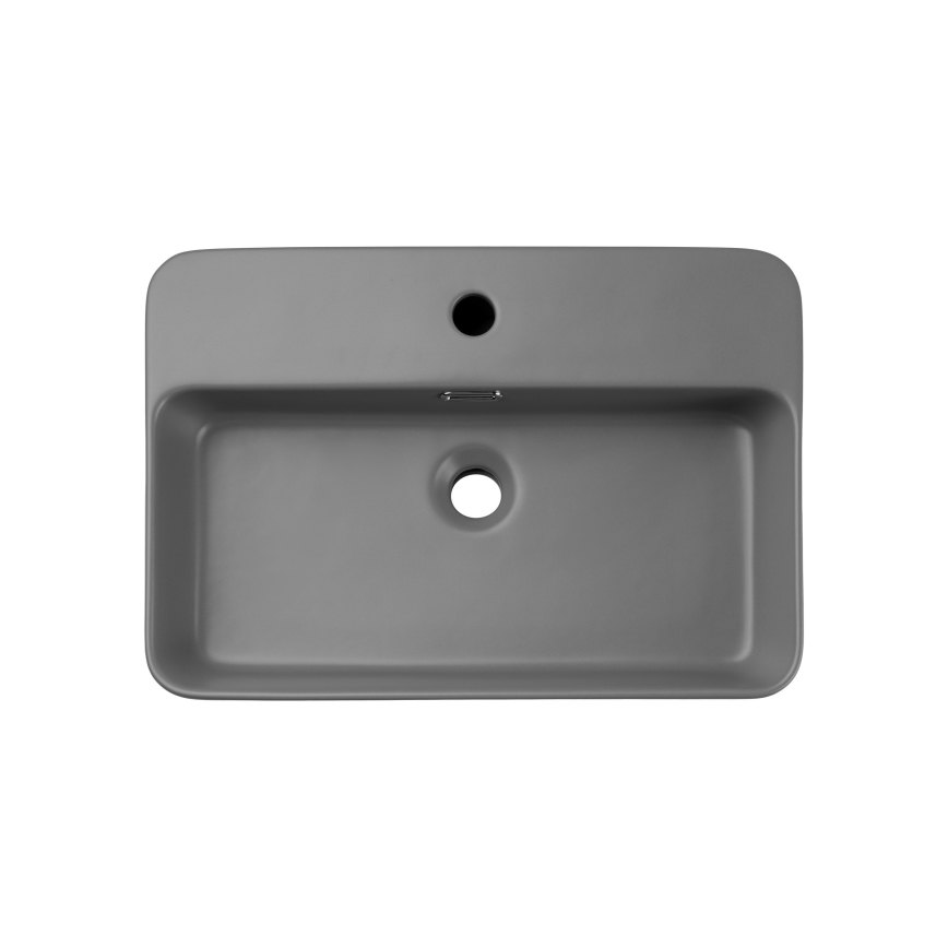 COMAD TRUST 2 MATT LIGHT GREY ( E-6282 ) - Lavandino da appoggio TRUST 55x38 cm ceramiche/opaco grigio