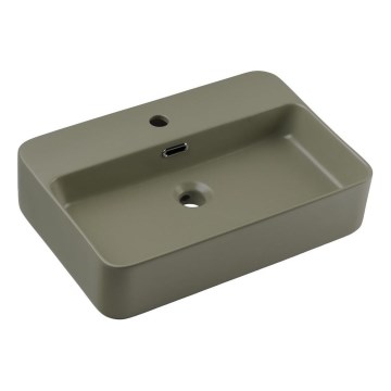 COMAD TRUST 2 OLIVER VERDE ( E-6282 ) - Lavandino da appoggio TRUST 55x38 cm ceramiche/opaco verde