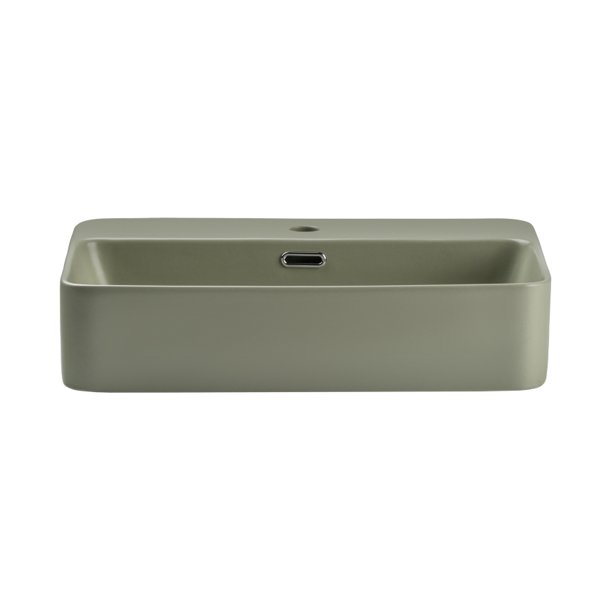 COMAD TRUST 2 OLIVER VERDE ( E-6282 ) - Lavandino da appoggio TRUST 55x38 cm ceramiche/opaco verde