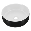 COMAD UM-6259 SIMPLE 8. - Lavabo da appoggio SIMPLE diam. 36 cm ceramica/bianco opaco/nero opaco