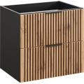 COMAD XILO BLACK WOTAN 82-60-D-2S - Mobile sottolavabo XILO nero/rovere