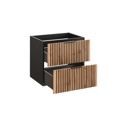 COMAD XILO BLACK WOTAN 82-60-D-2S - Mobile sottolavabo XILO nero/rovere