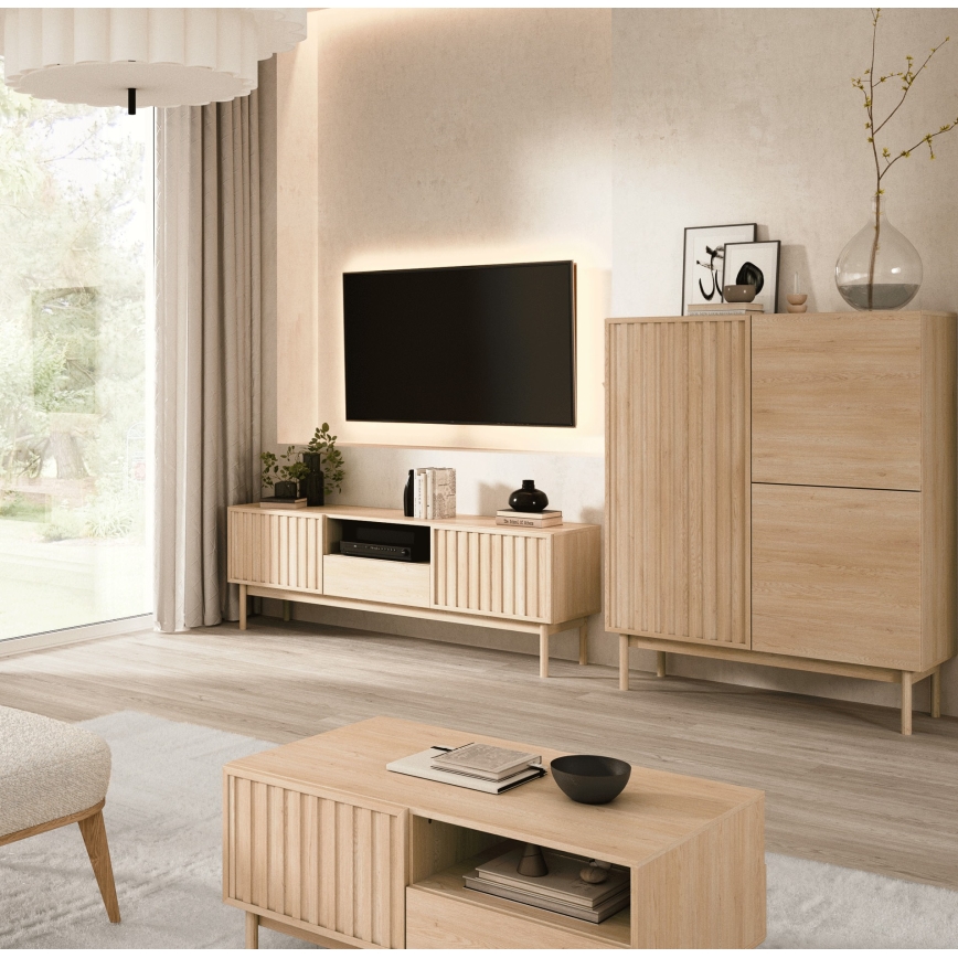 Comò KIOTO 106x130x37 cm rovere Cremona