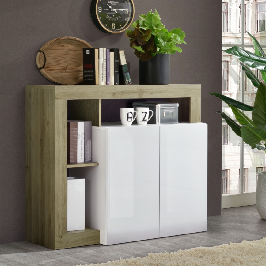 Comò LENOR bianco/marrone