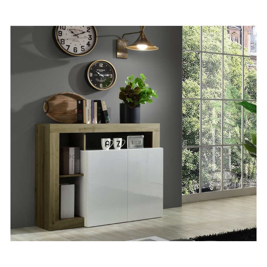 Comò LENOR bianco/marrone