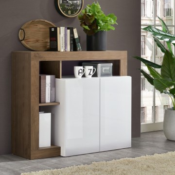 Comò LENOR bianco/rovere