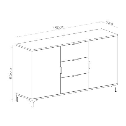 Comò LORA beige con cassetti e ante