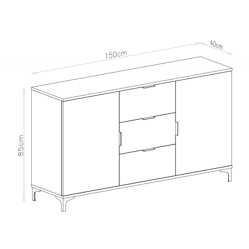 Comò LORA beige con cassetti e ante