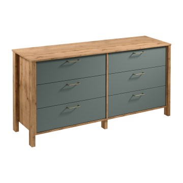 Comò MENTA 170x81x47 cm rovere Wotan/verde