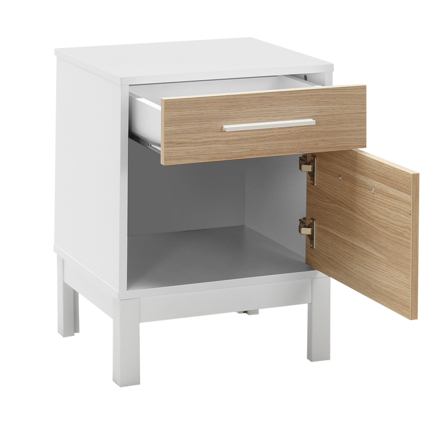 Comodino 60x45 cm bianco/marrone