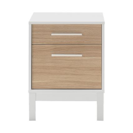 Comodino 60x45 cm bianco/marrone
