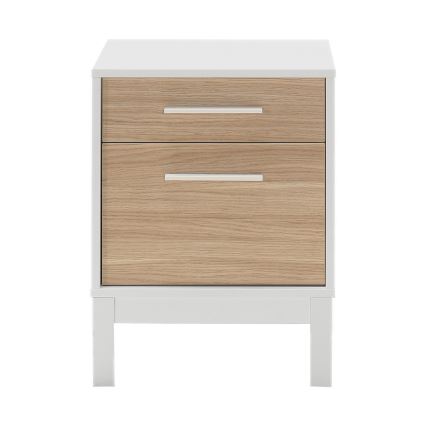 Comodino 60x45 cm bianco/marrone