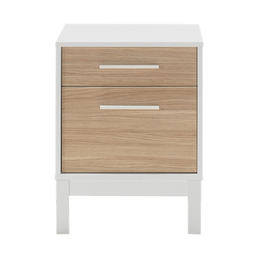 Comodino 60x45 cm bianco/marrone
