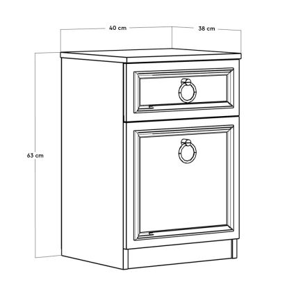 Comodino 63x40 cm bianco