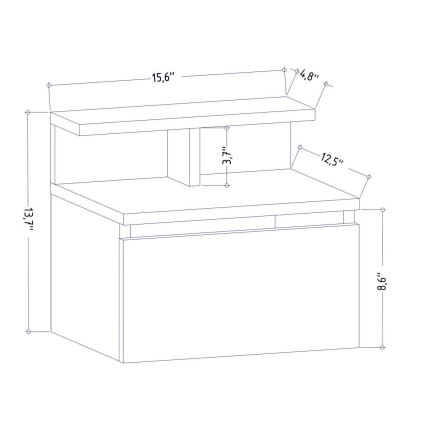 Comodino ALICE 39,8x35 cm bianco