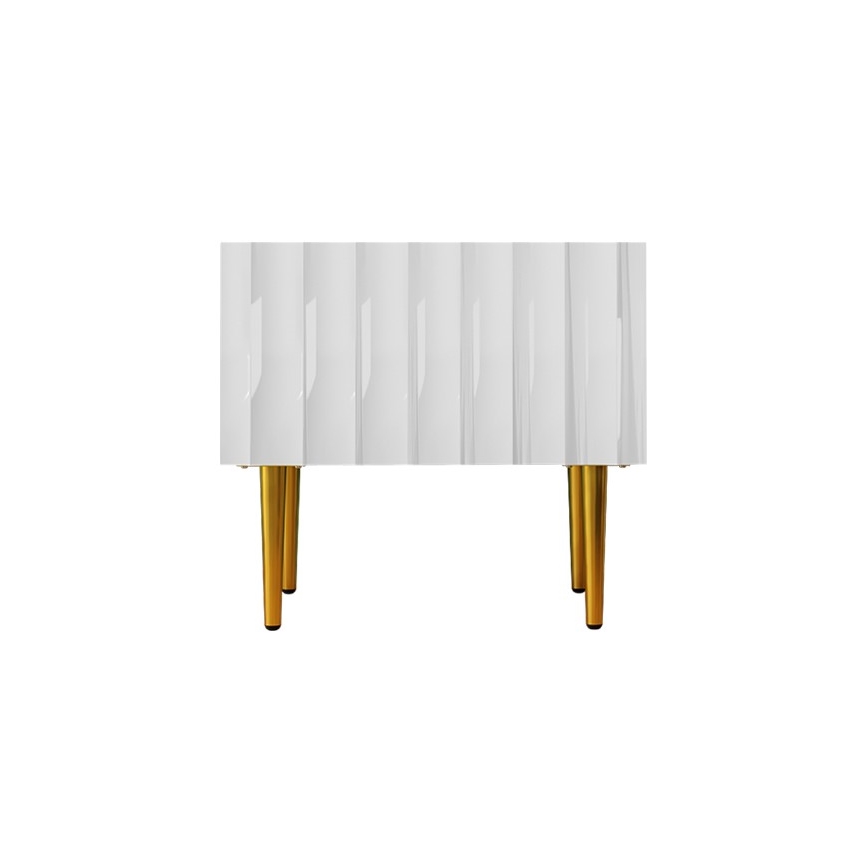 Comodino ARCOS 46x50 cm bianco/oro