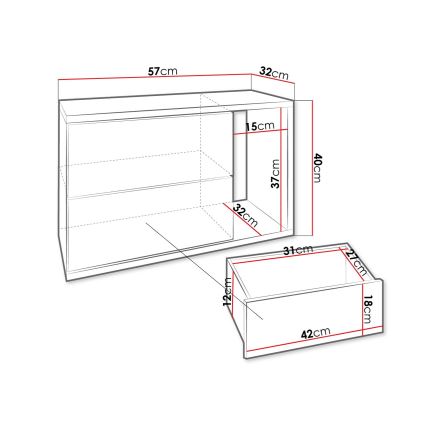 Comodino BECE 40x57 cm bianco