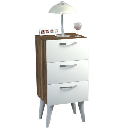Comodino BELLINI 80x40 cm marrone/bianco
