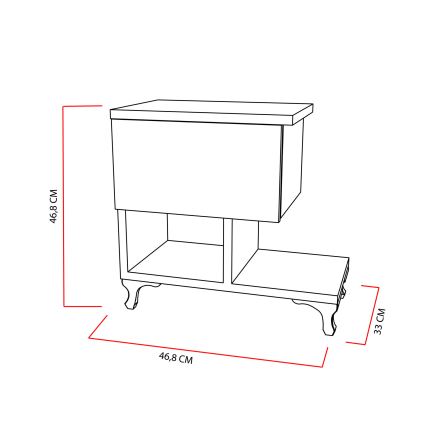 Comodino CAST 46,8x46,8 cm bianco