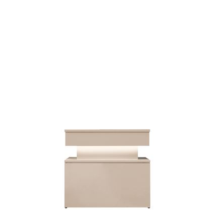Comodino con illuminazione LED GLOSSA 55x51 cm beige