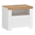 Comodino DAMINO 50,5x60 cm bianco/rovere wotan