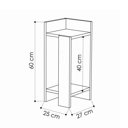 Comodino ELOS 60x25 cm marrone/antracite