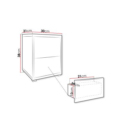 Comodino GESITA 38x30 cm rovere Cremona